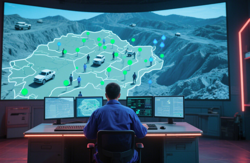 露天矿山厘米级人车定位系统|人员车辆实时监控+安全智能调度解决方案