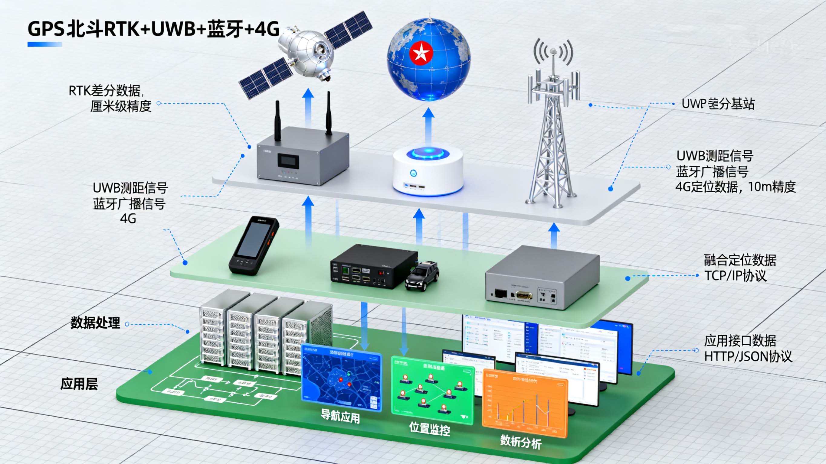 GPS北斗RTK+UWB蓝牙4G室内外定位技术应用